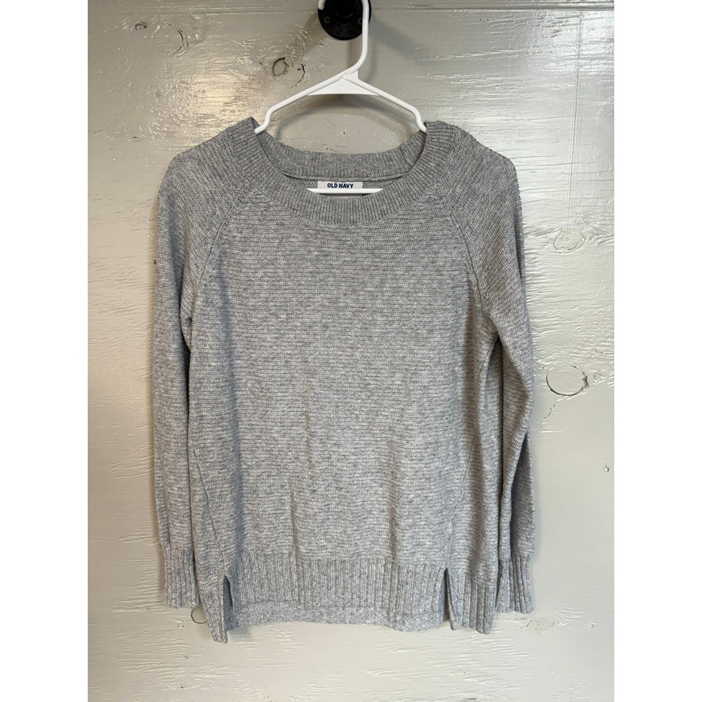 Old Navy Womens Heather Gray Raglan Sleeve Crew Neck Knit Sweater Small